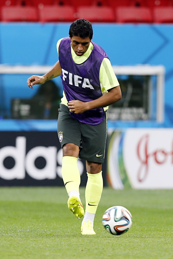 Paulino no treino da seleção brasileira |