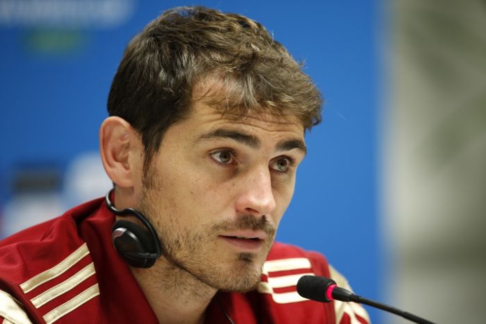 Casillas em coletiva em Salvador: goleiro é o atleta espanhol com mais vitórias em copas, com 11 | Hugo Harada / Gazeta do Povo