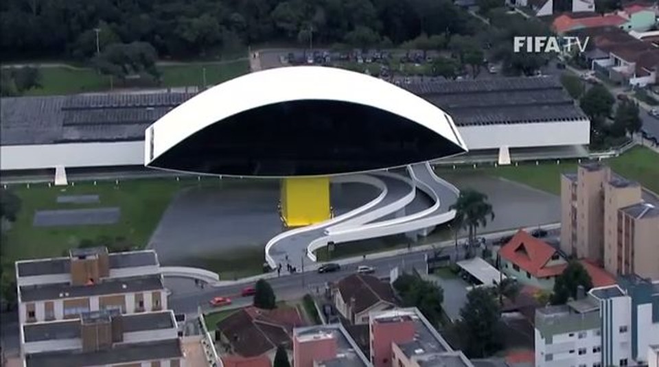 Museu Oscar Niemeyer, uma das atrações destacadas pela Fifa | Reprodução FIFA TV