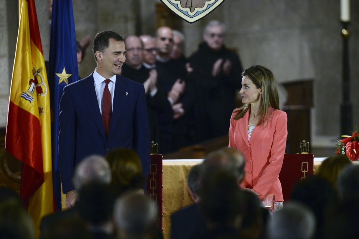 Princípes da Espanha participaram da entrega do Prêmio Príncipe de Viana ao historiador Tarsicio de Azcona no Mosteiro de San Salvador de Leyre | Reuters/Vincent West