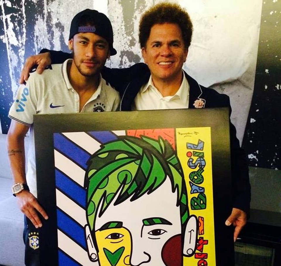 Neymar recebeu quadro pintado por Romero Britto em São Paulo | Facebook Romero Britto