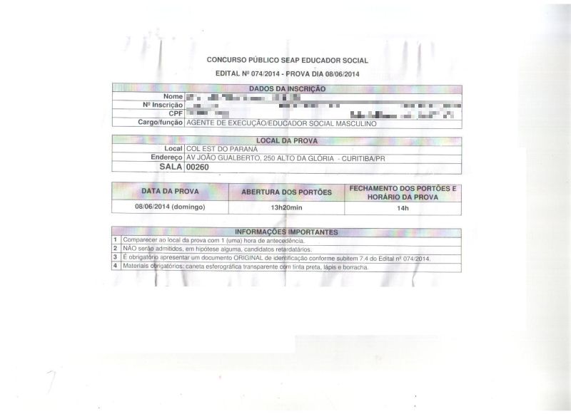 Cartão de ensalamento dizia que o horário de fechamento dos portões era às 14h | Luiz Camacho / Leitor