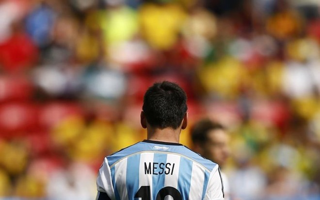 Argentino Messi na partida contra a Bélgica |