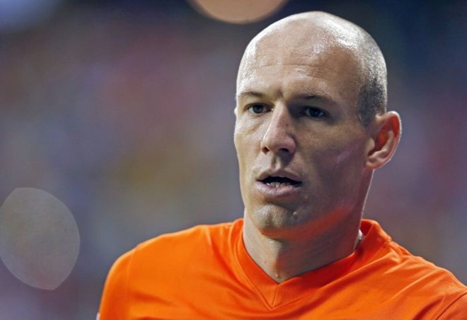 Holandês Robben na partida contra a Costa Rica |