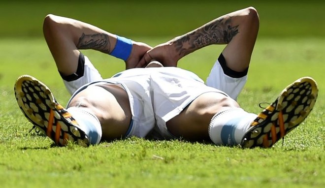 Argentino Di Maria reclama de falta da Bélgica |