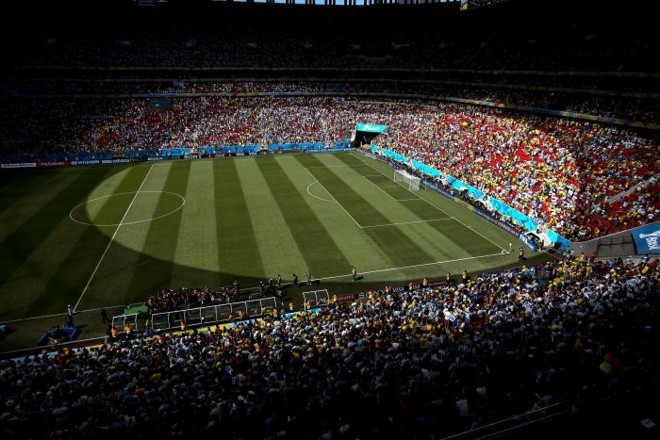 Estádio Mané Garrincha na partida entre Argentina e Bélgica |