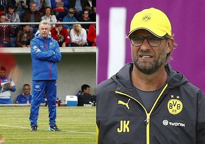 Borussia DortmundEm 1995Atual campeão alemão, Ottmar Hitzfeld construía o período mais vitorioso da história do Dortmund, que ainda teria mais um título nacional e um europeu sob seu comando. Um andar abaixo, o pequeno Mainz fracassava em mais uma tentativa de chegar à Bundesliga com uma novidade: seu antigo atacante, Jürgen Klopp, agora era zagueiro.Em 2014Hitzfeld ingressa na vida de aposentado após levar a Suíça às oitavas de final na Copa do Mundo. Verá de casa o Dortmund treinado por Klopp tentar ser campeão europeu e derrubar a hegemonia local do Bayern como ele fez. | 