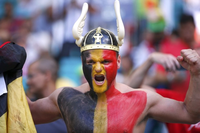 Torcedor da Bélgica durante partida contra os Estados Unidos |