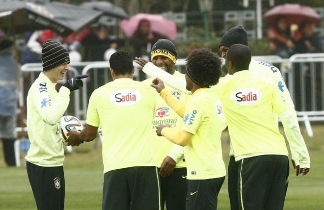 Apesar da humilhação na semifinal, o clima era de descontração nesta sexta-feira no último treino da seleção na Copa | 