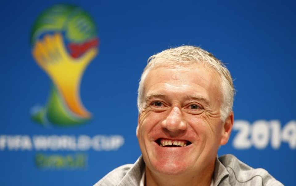 Didier Deschamps em entrevista coletiva pré-jogo contra a Alemanha | Hugo Harada/Gazeta do Povo