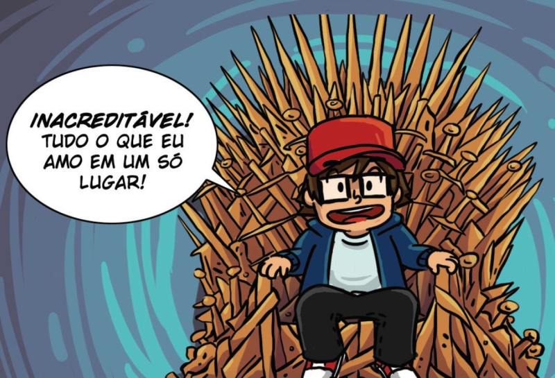 Trecho da história em quadrinhos criada por Gustavo Brasman para promover a Megacon | Reprodução