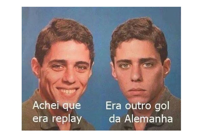 Não era replay, era outro gol da Alemanha |
