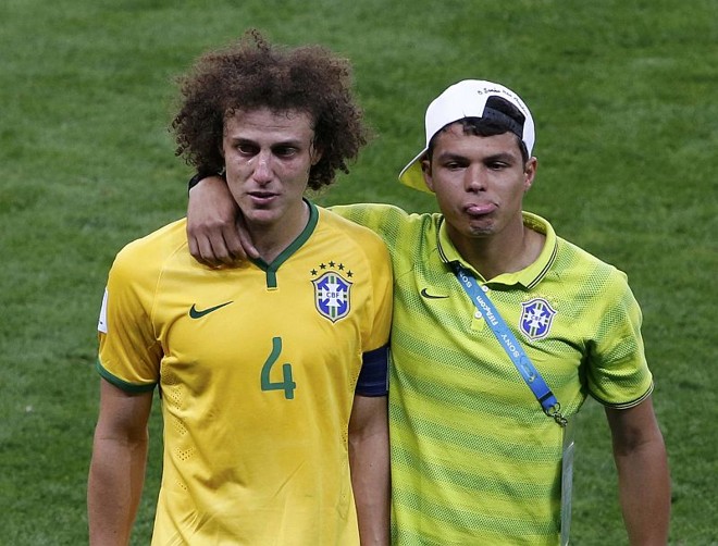 Thiago Silva e David Luiz lamentam a eliminação da semifinal por goleada da Aleanha | 