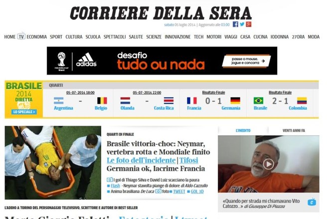 O italiano Corriere Della Sera |