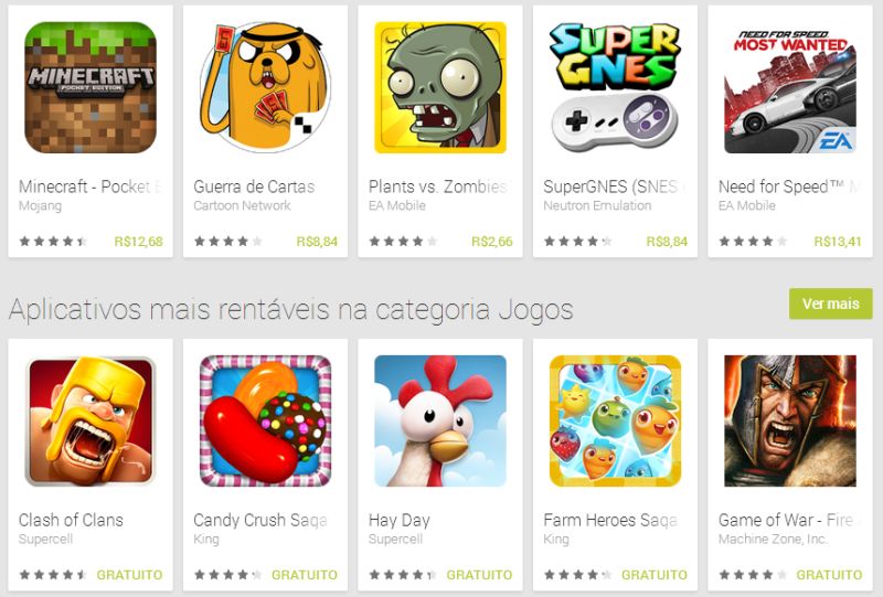 A partir de setembro, Google deixará de usar o nome "gratuito" para games com compras internas opcionais dentro do aplicativo | Reprodução/Google Play.