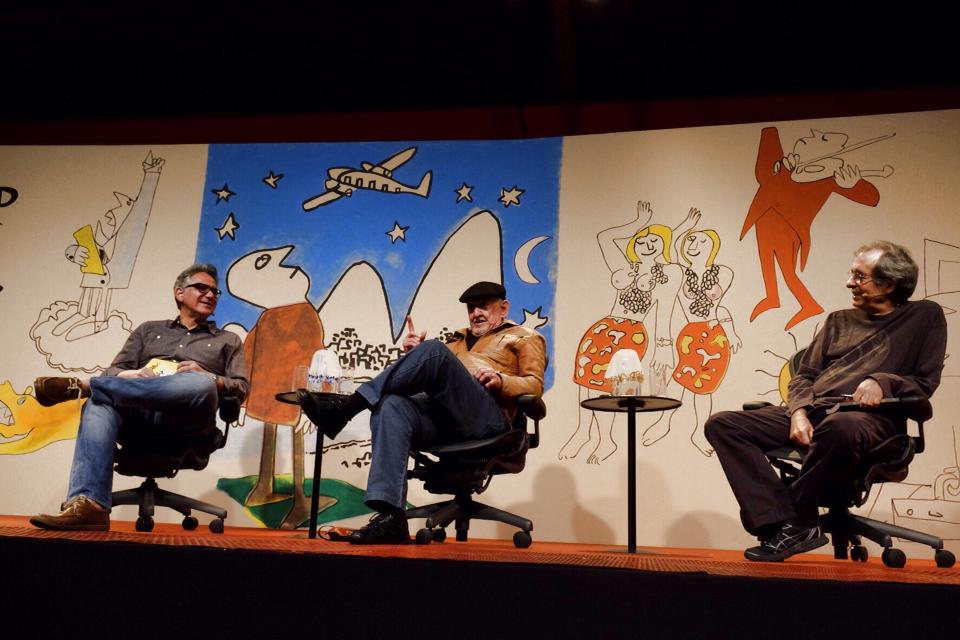 Reinaldo, Jaguar e Hubert na mesa Millormanícaos" | Divulgação Flip / Walter Craveiro