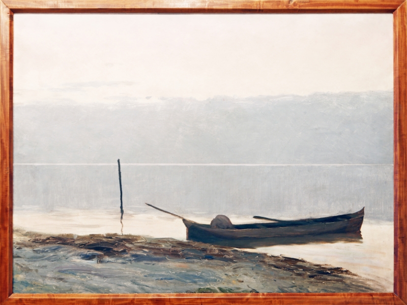 Paisagem com Canoa na Margem: uso de cores sutis | Antônio More/Gazeta do Povo