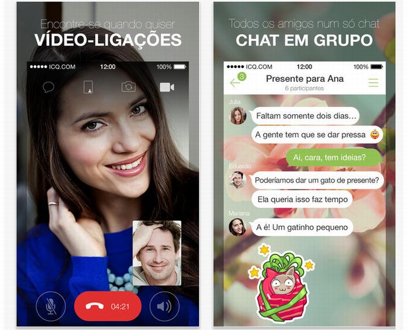 Uma das novidades mais interessantes é a possibilidade de enviar mensagens para qualquer contato do telefone, mesmo que a pessoa não possua o ICQ instalado | Reprodução.