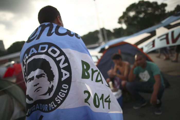 Seguidor de Maradona que está no Rio para a final entre Argentina e Alemanha | EFE