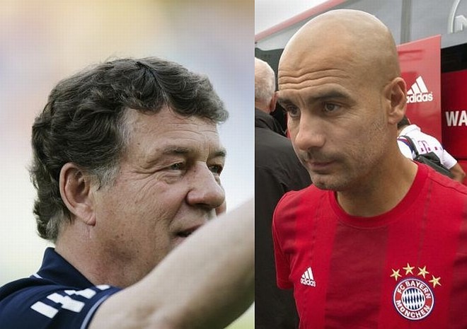 Bayern de MuniqueEm 1995A perda da Bundesliga fez Otto Rehaggel perder o emprego no Bayern dias após eliminar o Barcelona, que tinha Pep Guardiola no meio-campo, na semifinal da Copa da Uefa (atual Liga Europa).Em 2014Aposentado desde 2012, Rehaggel comemora dez anos do maior título da sua carreira, a Euro-2004, com a Grécia. O Bayern inicia a segunda temporada sob o comando de Pep Guardiola. | 
