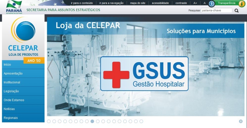 A loja virtual: segundo a Celepar, produtos foram adaptados de 900 serviços já utilizados | Reprodução