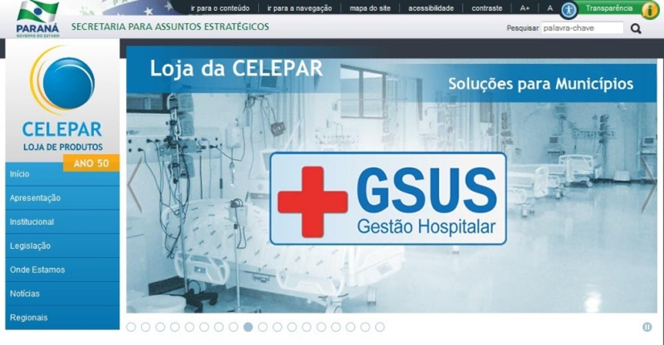 A loja virtual: segundo a Celepar, produtos foram adaptados de 900 serviços já utilizados | Reprodução