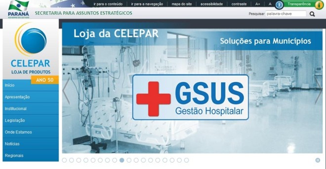 A loja virtual: segundo a Celepar, produtos foram adaptados de 900 serviços já utilizados | Reprodução