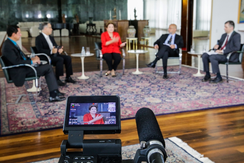 A presidente Dilma Rousseff foi sabatinada ontem por jornalistas | Ichiro Guerra/ Sala de Imprensa