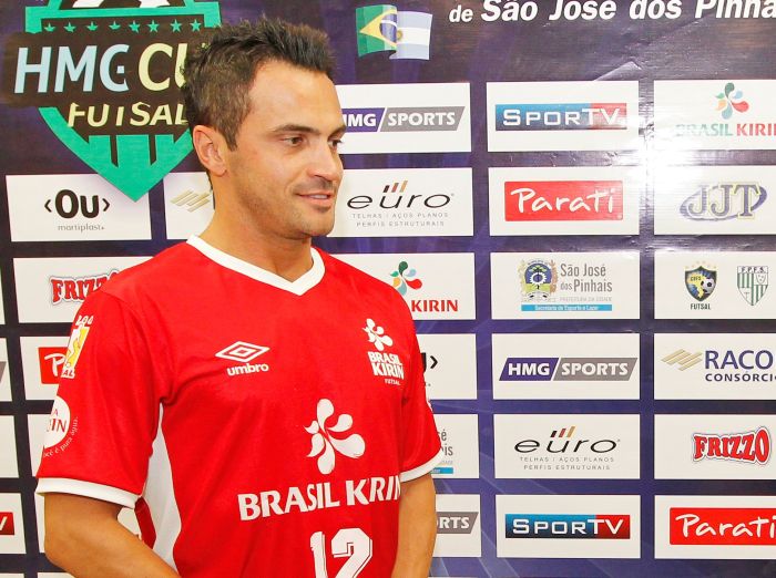 Falcão e outros jogadores procuraram a imprensa para fazer duras críticas à Confederação Brasileira de Futsal | Antonio More / Gazeta do Povo
