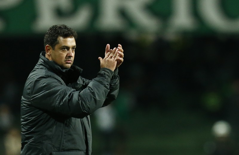 Técnico Marquinhos Santos reestreou no comando do Coritiba com vitória sobre o Flamengo por 3 a 0 pela Copa do Brasil | Hugo Harada / Gazeta do Povo