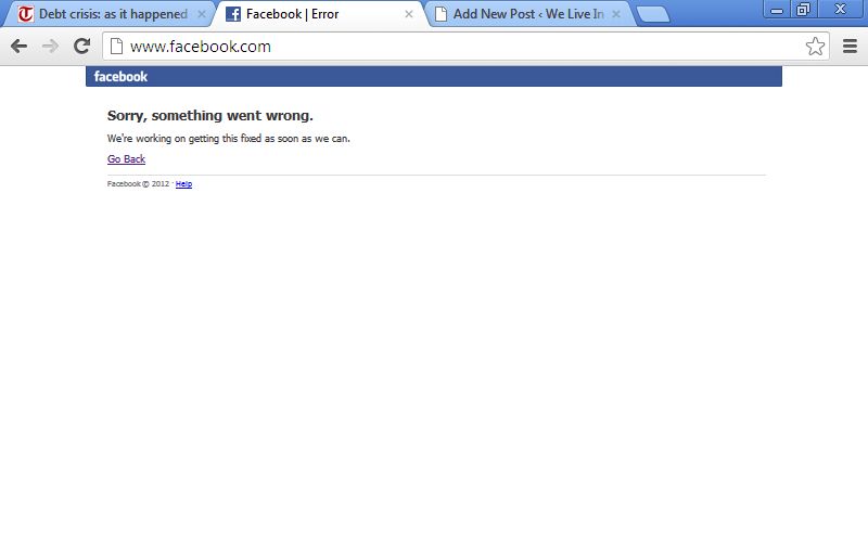 Alguns visitantes do site recebiam a mensagem: "desculpe, alguma coisa deu errado" | Reprodução.