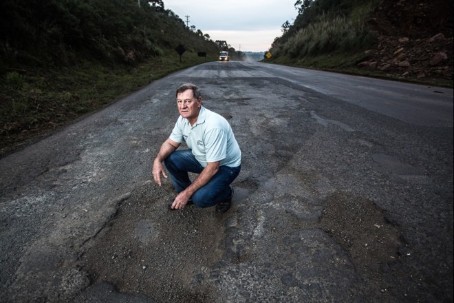 Godfrid gasta 80 litros de combustível a mais por viagem devido as cerca de 40 lombadas entre Francisco Beltrão e Palmas |