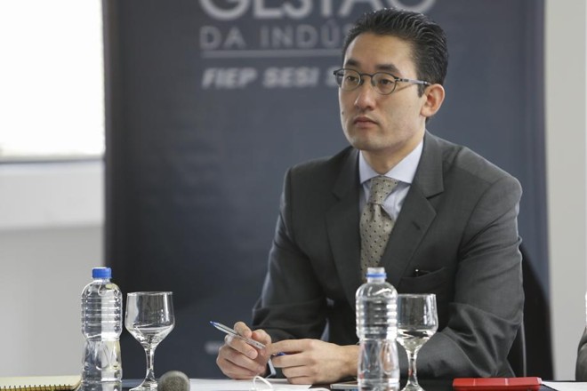 Rodrigo Kanayama, durante a V Conferência Estadual dos Advogados, realizada no centro de convenções da FIEP, em Curitiba |