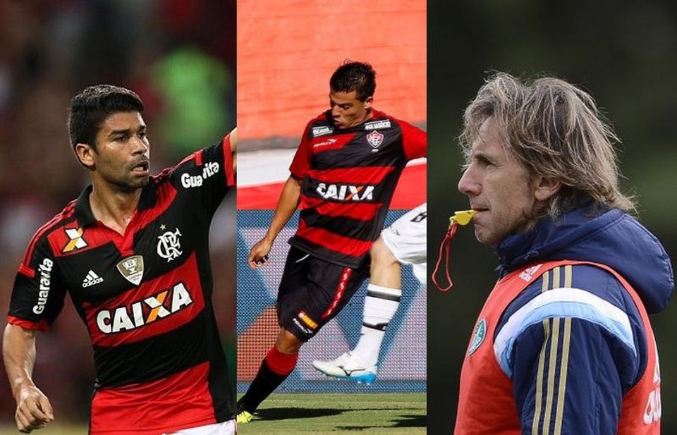 Eduardo Silva, Ayrton e Ricardo Gareca: Coxa pode se despedir da ZR nos confrontos com Flamengo, Vitória e Palmeiras | Dhavid Normando/Folhapress - Divulgação Vitória - Mauro Horita/Folhapress