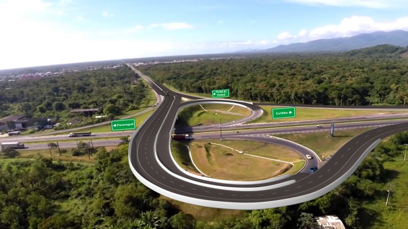 Representação de como ficará a rodovia após sua duplicação | Divulgação/Ecovia