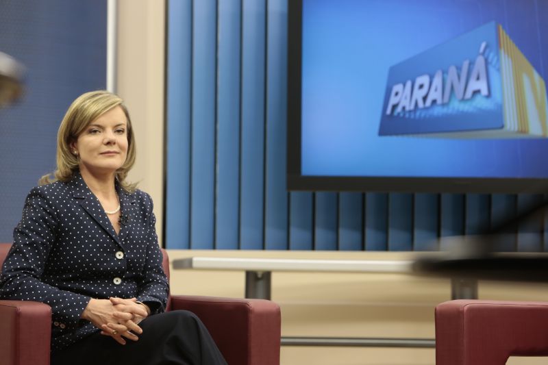 Gleisi Hoffmann criticou governo estadual em entrevista à RPC TV | Cesar Machado/Gazeta do Povo