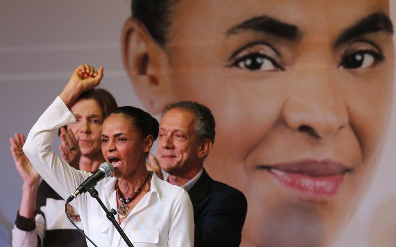 Marina Silva discursa durante o lançamento de seu plano de governo, em São Paulo | Paulo Whitaker/Reuters