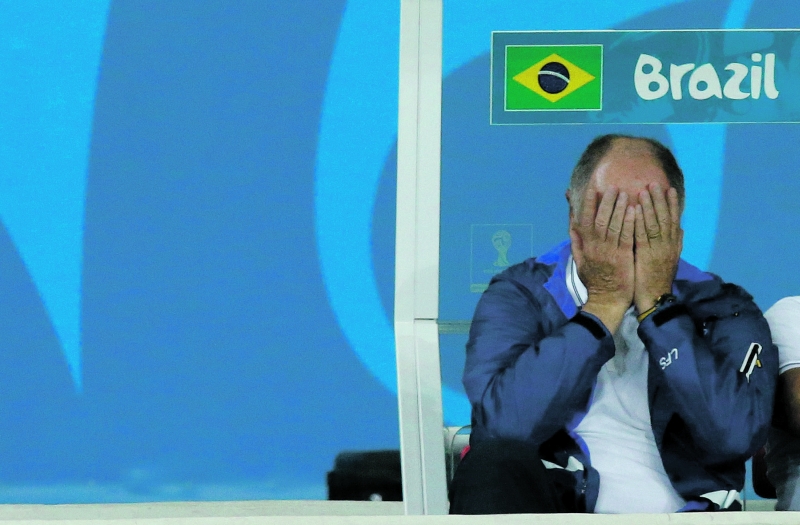 Luiz Felipe Scolari durante o massacre alemão: pânico | Ruben Sprich/Reuters