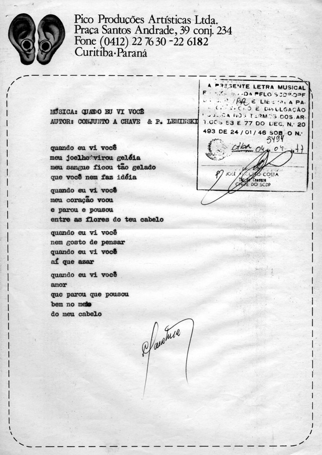 Leminski escreveu a letra de