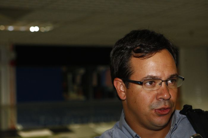 Dado Cavalcanti não esconde a irritação com o fato de Celso Roth citar pela terceira vez seu trabalho no Coritiba | Felipe Rosa / Gazeta do Povo