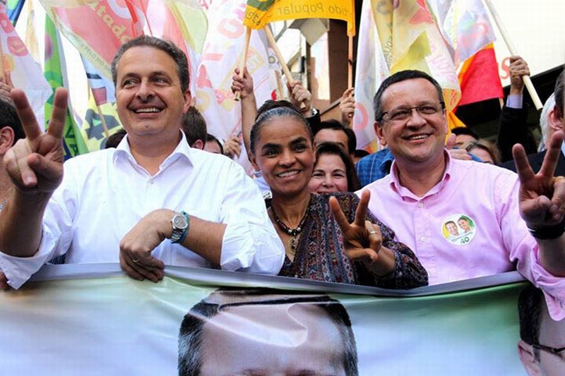 Eduardo Campos, Marina e Albuquerque em campanha no RS | Reprodução /Facebook/Beto Albuquerque