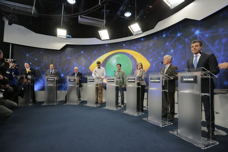 Os oito candidatos ao governo do Paraná participaram de debate na Band | Cesar Machado/Gazeta do Povo