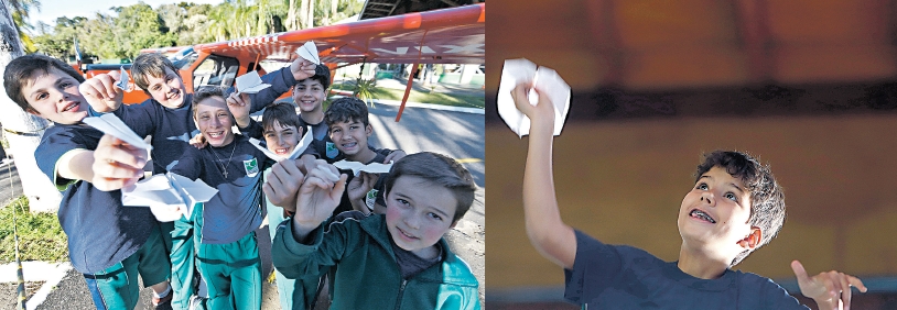 Meninos e meninas serão divididos em seis categorias para saberem quem são os melhores "construtores" e "lançadores" de avião de papel | Fotos: Albari Rosa/ Gazeta do Povo