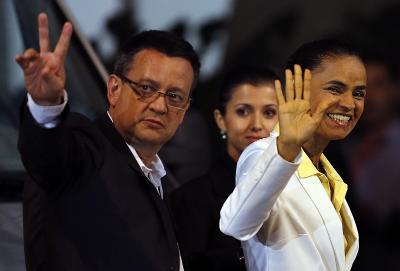 Candidato a vice-presidente, Beto Albuquerque, ao lado da cabeça de chapa Marina Silva | REUTERS/Paulo Whitaker