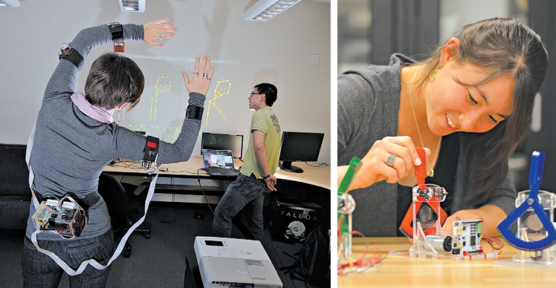 Pesquisadores trabalham em sistemas de teste para robôs | John Todd; direita, HDT Robotics