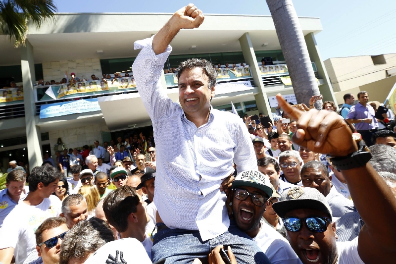 Aécio: discurso inflamado | Bruno Magalhães/ Coligação Muda Brasil