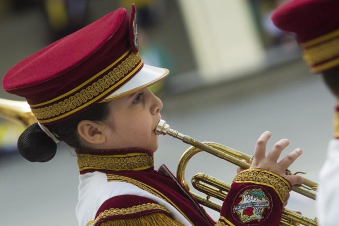 A escola Sagrado Coração de Jesus promove uma solenidade cívica todas as semanas, na qual o Hino Nacional é cantado por todos os alunos |