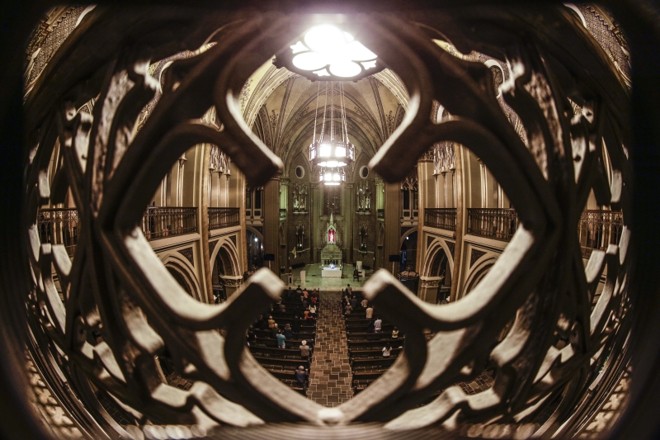 Vista geral do templo, a partir do mezanino do coro | 