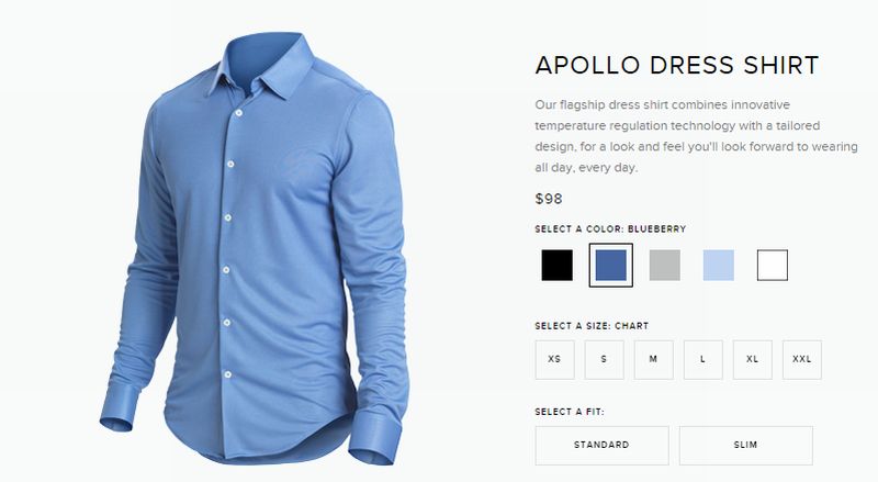 O texto de divulgação da Apollo incentiva seus usuários a trocarem o elevador pela escada, sem o risco de chegar no trabalho com a camisa ensopada de suor | Reprodução.