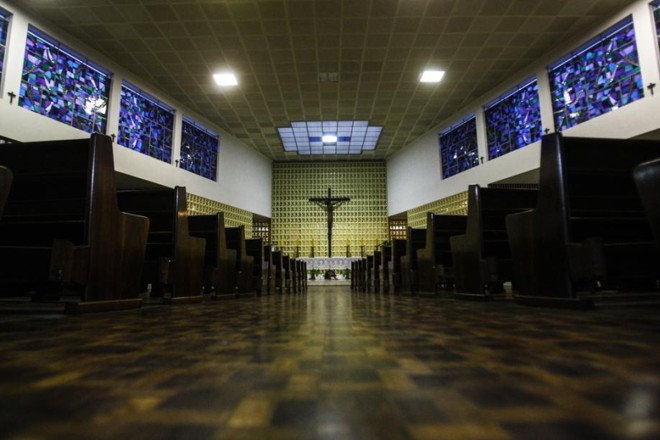 Capela Central, considerada pelos religiosos como o coração do seminário | 
